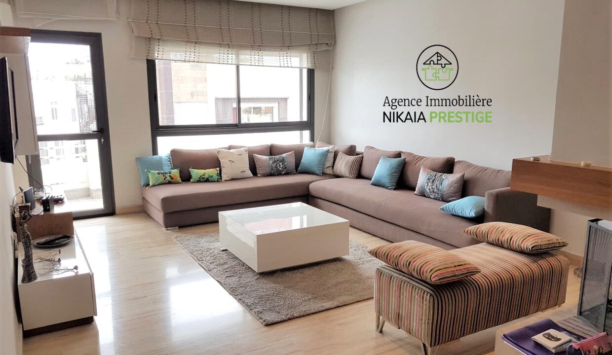 Location appartement meublé de 114 m² avec une terrasse, 2 chambres, parking, quartier Gauthier, Casablanca 1 (2)