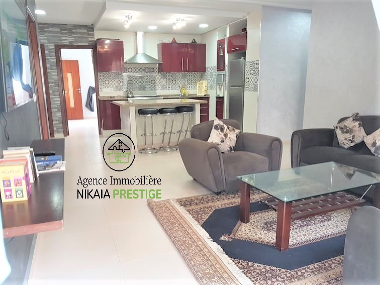 Location Appartement meublé de 130 m² avec balcon, 2 salons, 2 chambres, quartier CIL, Casablanca 1 (1)